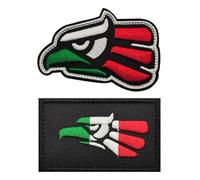 2 parches bordados de águila mexicana mexicana con diseño de águila táctica militar con cierre de gancho y bucle (hecho en México 01)
