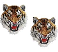 2 parches bordados de cara de tigre para coser o planchar para jeans, camisas, sudaderas, blusas, bolsos, gorras, mochilas, bolsos, apliques de cara de tigre, apliques bordados