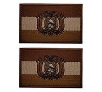 2 parches bordados de la bandera de Bolivia AliPlus con cierre de gancho y bucle