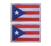 2 parches bordados de la bandera de Cuba, parches bordados para coser en emblemas, insignias de hombro, brazalete para bolsa, ropa, mochila, sombreros, chaquetas (rojo)