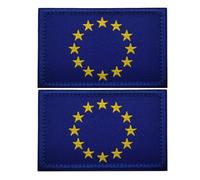 2 parches bordados de la bandera de la Unión Europea, parches de moral, gancho de bucle, apliques militares tácticos, insignias para coser, insignias, brazaletes de hombro para ropa, bolsos, mochila