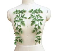 2 parches bordados de margaritas, ramo de flores, parches bordados florales para coser en la ropa (verde)