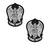 2 parches bordados de San Miguel con gancho y bucle, parche táctico militar de combate para ropa, chaqueta, jeans, mochila, bolsos, chaleco, arnés, 4.7 x 3.5 pulgadas