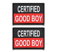 2 parches de bandera de buen chico con certificado «Good Boy»táctico militar para chaqueta, vaqueros, mochilas, ropa, bolsos, chalecos, etc