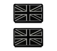 2 parches de bandera de Reino Unido negro y gris, de goma de PVC 3D, emblema táctico de de la bandera británica del Reino Unido, 8 x 5 cm, insignias de seguridad de policía del ejército para bolsos