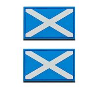 2 parches de goma de PVC 3D con la bandera de Escocia, material resistente y sólido, con parte trasera de gancho, parche táctico con emblema escocés del Reino Unido para ropa, bolsa, mochila,