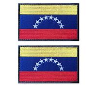 2 parches de la bandera de AliPlus Venezuela bordados tácticos militares moral parche apliques cierre gancho y bucle