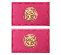 2 parches de la bandera de Kirguistán AliPlus bordados tácticos militares moral parche apliques cierre gancho y bucle