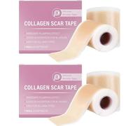 2 parches de silicona para cicatrices faciales, parches de cicatrices de silicona con colágeno, cinta de silicona para cicatrices, láminas médicas para cirugía, cesárea, abdominoplastia y cicatrices