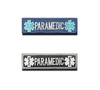 2 parches médicos de EMT paramédicos cruzados tácticos, parche bordado de gancho y bucle, parche médico EMT Star of Life para kit de primeros auxilios de emergencia, bolsa IFAK