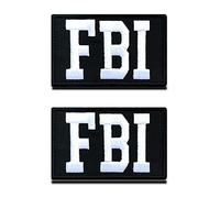 2 parches militares tácticos de F.B.I policía especial gancho y bucle totalmente bordado moral etiquetas emblema parches para fijar a gorras, mochila, uniforme, ropa, chaleco arnés de perro
