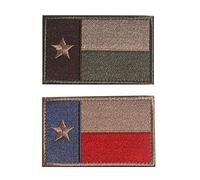 2 parches tácticos de la bandera de Texas State Lonely Star con emblema bordado decorativo de gancho y bucle
