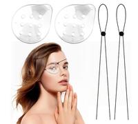 2 parches transparentes para los ojos, protección de ojos de plástico, parche para el ojo, médico para adultos con cuerda ajustable, transpirable para protección ocular después de cirugía ocular