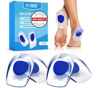 2 Pare Taloneras de Gel de primera calidad, Plantillas de espolón calcáneo,Reducir los Golpes para proteger del dolor el talón, Plantillas de Silicona para Hombre y Mujer(tamaño L/azul)