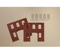 2 Paredes De Ladrillo Rojo Con Ventanas Kit Auhagen HO/OO 80523