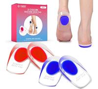 2 pares (4 piezas) de copas de gel para talón, almohadillas de gel para talón, inserciones de zapatos para fascitis plantar, plantillas de gel suave, almohadillas de levantamiento de talón para