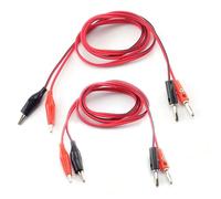 2 Pares 4mm 1M Cable con Conector Banana Clip de cocodrilo eléctrico a Abrazadera eléctrica Cable de Prueba Conectores Cable for multímetro(2 Pairs)