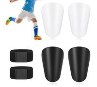 2 Pares 6 x 10cm Mini Espinilleras Futbol, Espinilleras Futbol Niño Negras y Blancas Espinilleras Pequeñas con Tiras Elásticas, Caneleiras Futebol Criança para Partidos de Fútbol para Niños y Niñas