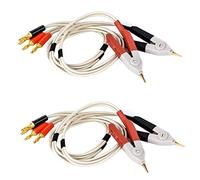 2 pares aislados de plátano Plug Clips Cable Low Resistance Clip Probe Leads Test Meter Terminal Kelvin New
