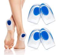 2 pares Almohadillas de Gel para Talones,Cómodas Taloneras Fascitis Plantar, Talonera de silicona,Plantillas de Talón que Reducen la Presión y el Dolor,para Fascitis Plantar, Espolon Calcaneo(L)