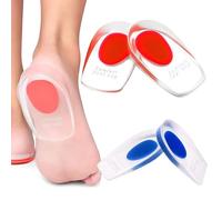 2 Pares Almohadillas de Gel Para Talones, Taloneras Fascitis Plantar, Plantilla para Talón de Gel, Plantillas Talon para Plantar, Reducir los Golpes, para Fascitis Plantar, Espolon Calcaneo, Azul