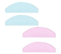 2 Pares Almohadillas Rizado Pestañas, Planas Suaves Ultra Finas Escudo Coreano Elevación, Autoadhesivas Sin Pegamento, Reutilizables Paso 1 Alisar Pestañas, Sirven como Parche Ojos (Rosado, Azul)