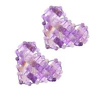 2 Pares Antifaz De Jade Masajeador Púrpura Amatista Viajar Gel Cristal