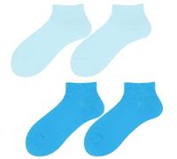 2 Pares Calcetines Tobilleros Mujer&Hombre Algodon Antiolor Sin Costura,Calcetines Cortos Mujer Antiampollas Deportivo (FR/ES, Números, 35, 40, Regular, Regular, 2, Azul Hielo y Azul Maya)