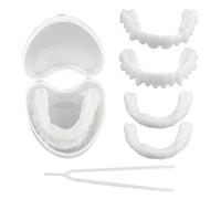 2 Pares Carillas Dentales Cosméticos Dientes Postizas Temporales Dentadura De Silicona Superior E Inferior, Kit De Reparación De Dientes Para Adultos Sonrisa Perfecta Instantáneo
