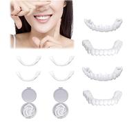 2 Pares Carillas Dentales Cosméticos Dientes Postizas Temporales Superior E Inferior, Dentadura De Silicona Para Hombre Y Mujer Blanqueamiento De Dientes, Protesis Dental Talla Única