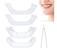 2 Pares Carillas Dentales Cosméticos Dientes Postizos Temporales Superior E Inferior, Carillas Dentales Ajustables Para Cubrir Dientes Picados Para Hombres Y Mujeres, Fácil Cuidado