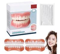 2 pares Carillas Dentales, Dentadura Postiza Perfecta, Hombres, Mujeres | Dentaduras Postizas Ajustables, Dientes Postizos Temporales, Dentaduras Postizas Instantáneas, Dientes de Carillas Cosméticos