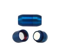 2 pares Cierres magnéticos de acero inoxidable, conectores de cordón de cuero para pulseras, cierre de extremo, hebilla magnética, fabricación de joyas DIY