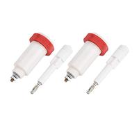 2 Pares Conectores de Alto Voltaje de 10kv Enchufes Enchufes Banana Cross Jack Latón Niquelado Tipo de Linterna Banana Plug + 4mm Abs Panel Fijo Enchufe Banana Adaptador de cable de alto voltaje