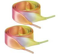 2 Pares Cordones de Satén, Cordones Planos Para Zapatillas 120CM, Colores del Arcoíris Cordones Creativos Ancho Cordones Zapatos Deportivas Cordones de zapatos Para Hombre Mujer Adultos Niños Correr