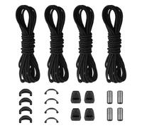 2 Pares Cordones Elásticos sin Atar para Zapatillas, Cordones Autobloqueo con Sistema de Cierre Rápido, Aptos para Adultos y Niños, Compatibles con Salomon Calzado Deportivo Casual Senderismo Negro