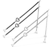 2 Pares Correa de Sujetador con Diamantes de Imitación Correa de Hombro Invisible Cinturón de Sujetador Ajustable Antideslizante para Mujer, 2 Colores (M)