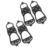 2 Pares Crampones Antideslizantes para Zapatos, Negro Talla L | Tpe y Metal, Banda Elástica y Agarre Inferior, para Deporte al Aire Libre y Trayectos Diarios