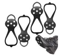 2 Pares Crampones Nieve Hielo, Crampones para Senderismo, Crampones Antideslizantes con 5 Tacos para Botas y Zapatos, Crampones para Hielo y Nieve para Escalada Caminata