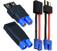 2 pares de adaptadores de cargador de batería para conector Traxxas TRX ID a EC3 macho hembra, carga o conversión de enchufes de batería