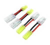 2 pares de adaptadores RC compatibles con enchufe grande estilo Tamiya a mini adaptador de enchufe Tamiya 16AWG 5CM hembra macho cable cable para Airsoft