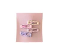 2 pares de adorables pasadores de pelo acrílicos de color crema para mujeres y niñas con diseño de oso de estrellas, tamaño pequeño, color crema