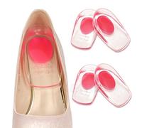 2 pares de almohadillas de gel silicona para talón, de golpes, almohadillas para zapatos, para dolor de fascitis plantar, dolor de talón, espolón de hueso, dolor de Aquiles, pies reforzados