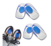 2 pares de almohadillas de gel silicona para talón, de golpes, almohadillas para zapatos, para dolor de fascitis plantar, dolor de talón, espolón de hueso, dolor de Aquiles, pies reforzados
