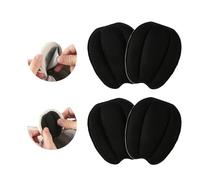 2 pares de almohadillas para lengua, insertos de cojín invisibles en el antepié, calcomanías antideslizantes para la espalda, autoadhesivas, fieltro negro, reemplazo de zapatos sueltos, hombres y