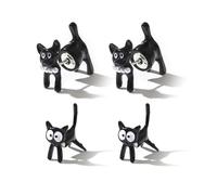 2 Pares De Aretes Creativos con Forma De Gato, Aretes Divertidos, Aretes Simples Lindos, Joyas para Niñas, Aretes con Diseño De Dibujos Animados