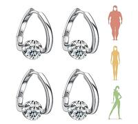 2 Pares De Aretes De Drenaje Linfático, Aretes De Germanio De Magnesio De Linfvidad, Aretes De Terapia Magnética Para Mujeres Y Niñas, Aretes De Drenaje Linfático Para Pérdida De Peso (plata)