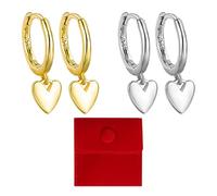 2 Pares De Aretes En Forma De Corazón, 1 Pieza De Bolsa De Joyería, Lindos Aretes En Forma De Corazón, Aretes Simples para Mujer, Aretes De Moda, Joyas para Cartílago