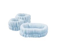 2 pares de bandas de pelo de felpa de forro polar coral, impermeables, para lavar la cara, absorbentes, accesorios para el cabello (azul cielo)
