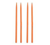 2 Pares de Baquetas, Bateristas de Colores 5A, Baquetas de Madera de Arce para Nios, Adultos, Principiantes, Juego de Batera, Prctica DS-09 (ORANGE